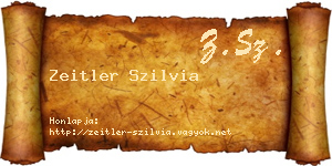 Zeitler Szilvia névjegykártya